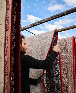 خشک کردن قالی در قالیشویی شریعتی 